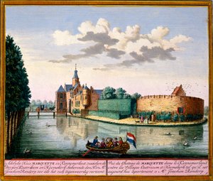 A Kennemerland állambeli Marquette-ház kilátása a Het Zeganpralent Kennemerlantból Hendrick de Leth és Matthias Brouerius Van Nidek, megjelent 1700-30 körül alkotó: Dutch School