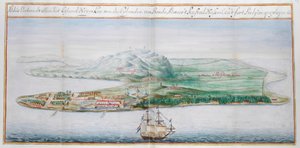 Kilátás az egyik Banda-szigetre. alkotó: Dutch School