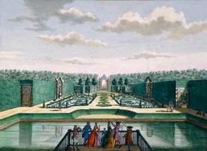 Kilátás a parterre és a diadalívre, Meerestein, a Het Zeganpralent Kennemerlantból Hendrick de Leth és Matthias Brouerius Van Nidek, megjelent 1700-1730 körül alkotó: Dutch School