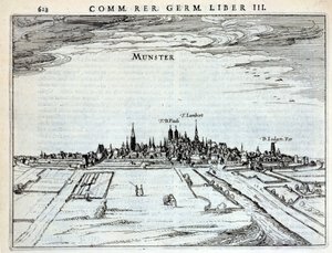 Munster városának kilátása a Rerum Germanicarumból, P. Bertin, Amszterdam 1616 alkotó: Dutch School