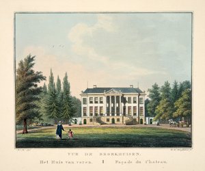 Vue de Broekhuisen. A ház elölről. Chateau homlokzata alkotó: Dutch School