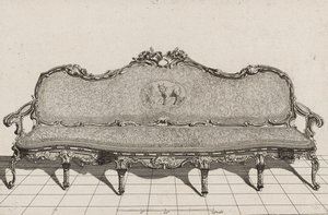 Canapé, 18. század második fele (metszet fektetett papírra) alkotó: Duval. A. (after)