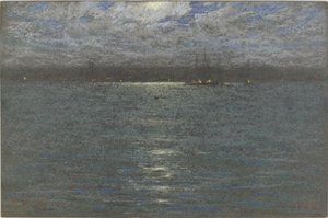 Éjszaka: Egy kikötő, 1894 (pasztell barna papíron)