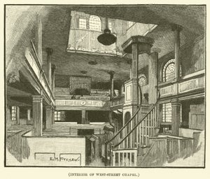 A West-Street kápolna belseje (metszet) alkotó: E.H. Fitchew