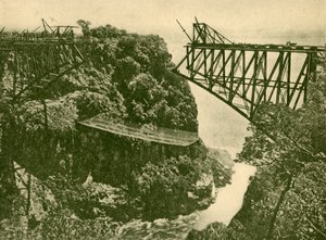A Zambesi vasúti híd építése, 1930. alkotó: ENA