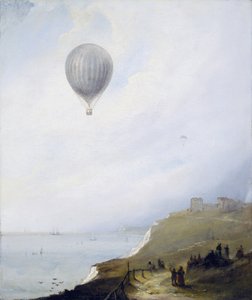 Balloon Over Cliffs, Dover, 1840 alkotó: E.W. Cocks