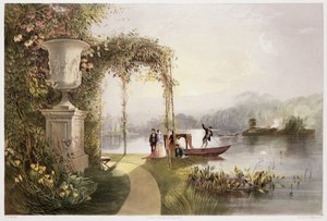The Lake, Trentham Hall Gardens, „The Gardens of England”, 1857-ben megjelent (chromolitho)