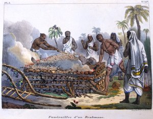 Brahmin temetés, India, 19. század közepe alkotó: E Beau