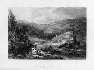 Az Olajfák hegye, Izrael, 1841. alkotó: E Benjamin