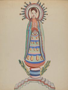 New Mexico, "Bulto", polikróm fafigura