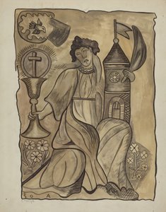 Santa Barbara falakasztása, c. 1936. alkotó: E. Boyd