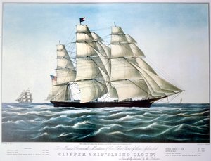„Clipper Ship Flying Cloud”, 1851-1907 alkotó: E Brown Jr