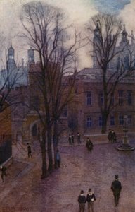 Eton: Upper School és Long Walk a Common Lane House-ból (színes litho)