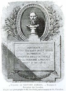 Salvino Armati (†1317) sírja, F. Simon metszete, előlap a "Hygiene de la Vue"-ből, Arthur Chevalier (1830-72) 1861 alkotó: E. David