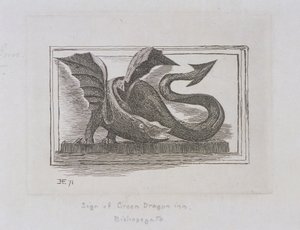 A Green Dragon Inn jele, Bishopsgate, London, 1871 alkotó: E Edwards
