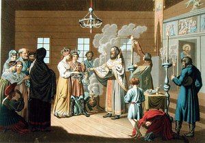 Az orosz házasság, X. Wagner metszet (színes litó)