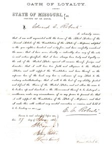 Edward E. Roberts hűség esküje Missouri államból, St. Louis megyéből alkotó: E. Roberts