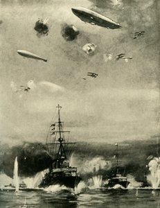 A brit légitámadás Cuxhavenben, karácsony napján, 1914, 1920 körül. alkotó: E. S. Hodgson