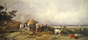 Szüret a Felvidéken (akvarell papíron) alkotó: E. and Callcott A. W. Landseer
