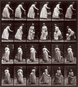 Állatmozgás, 265-ös tábla: sorozat egy ülő nővel, 1887 (fotomechanikai nyomat) alkotó: Eadweard Muybridge