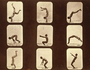 Sportolók. Flip csap „Animal Locomotion” sorozat, 1881 körül (f/w fotó) alkotó: Eadweard Muybridge