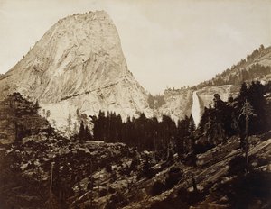 A Szabadság sapkája, Yosemite völgye, 1872 (albumén ezüst nyomat) alkotó: Eadweard Muybridge