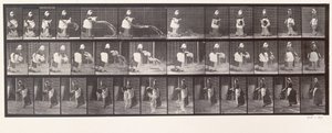 A szobalány egy vödör vizet dob, 404-es tányér az „Animal Locomotion”-ból, 1887 alkotó: Eadweard Muybridge