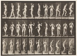 101. tábla. Forduló és felszálló lépcsők, integető kéz, 1872-1885 alkotó: Eadweard Muybridge