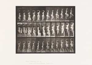 105. tábla. Kanyarodó, emelkedő lépcsők, vizesedény a bal vállon alkotó: Eadweard Muybridge