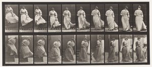142. tábla. Lefelé tartó lépcsők, forgatható ruha, 1885 alkotó: Eadweard Muybridge