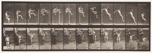 Tányér 152. Ugrás; Futás egyenes magasugrás (cipő) alkotó: Eadweard Muybridge