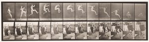 Tányér 159. Ugrás; Futás szélesugrás (cipő) alkotó: Eadweard Muybridge