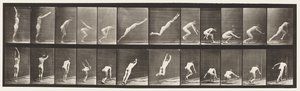 Tányér 162. Ugrás; Álló szélesugrás alkotó: Eadweard Muybridge