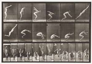 Tányér 163. Ugrás; Álló szélesugrás, 1872-1885 alkotó: Eadweard Muybridge