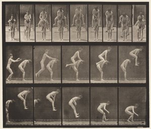 tányér 167. Ugrás; A fiú háta fölött (Ugrásbéka) alkotó: Eadweard Muybridge