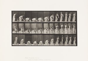214. tábla. Gyermek (70) felemelése a földről, megfordulás alkotó: Eadweard Muybridge