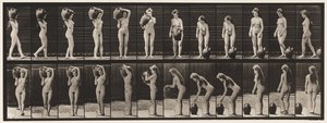 226. tányér. Víztartály eltávolítása a vállról a talajra és forgatás alkotó: Eadweard Muybridge