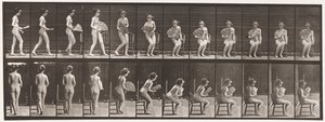 237. tábla. Ülés a székre és a ventilátor nyitása, 1872-1885 alkotó: Eadweard Muybridge