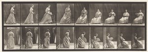 Tányér 240. Ülés és flörtöl egy rajongó alkotó: Eadweard Muybridge