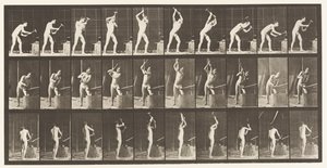 378. tábla. Kovács, üllőn kalapálás, két kéz alkotó: Eadweard Muybridge