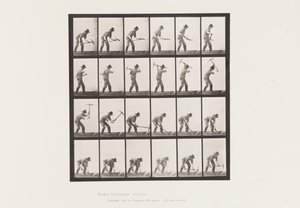 386. tábla. Bányász csákány segítségével alkotó: Eadweard Muybridge