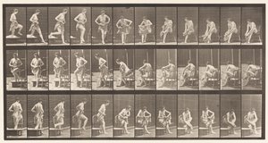 410. tányér. Kilépés a fürdőkádból, leülés, lábtörlés alkotó: Eadweard Muybridge