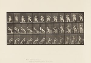Tányér 420.WC; Felkelni a székről és felöltözni, 1885 alkotó: Eadweard Muybridge