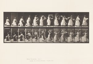 Tányér 424.WC; Felkelni a székről és felvenni a kendőt, 1885 alkotó: Eadweard Muybridge