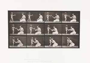 465. tábla. Két modell, 70N gyerek, 1885. 12-re hozó csokrot alkotó: Eadweard Muybridge