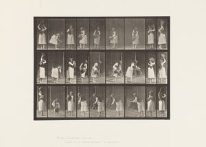516. tányér. Különféle mozgások vizeskorsóval alkotó: Eadweard Muybridge