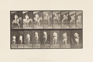 645. tábla.Gátugrás; Nyereg; Tisztítás és leszállás alkotó: Eadweard Muybridge