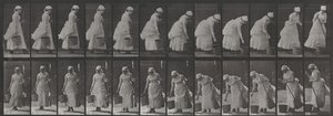 437. számú tábla. Vödör letétele és felkészülés a seprésre alkotó: Eadweard Muybridge