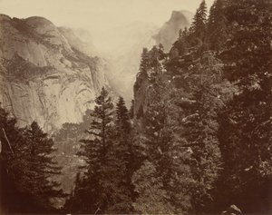 Tenaya-kanyon a Union Pointról, Yosemite-völgy,1872 (fénykép) alkotó: Eadweard Muybridge