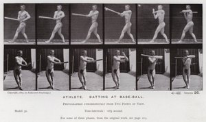 Mozgó emberalak: sportoló, baseball-ütő (f/w fotó) alkotó: Eadweard Muybridge